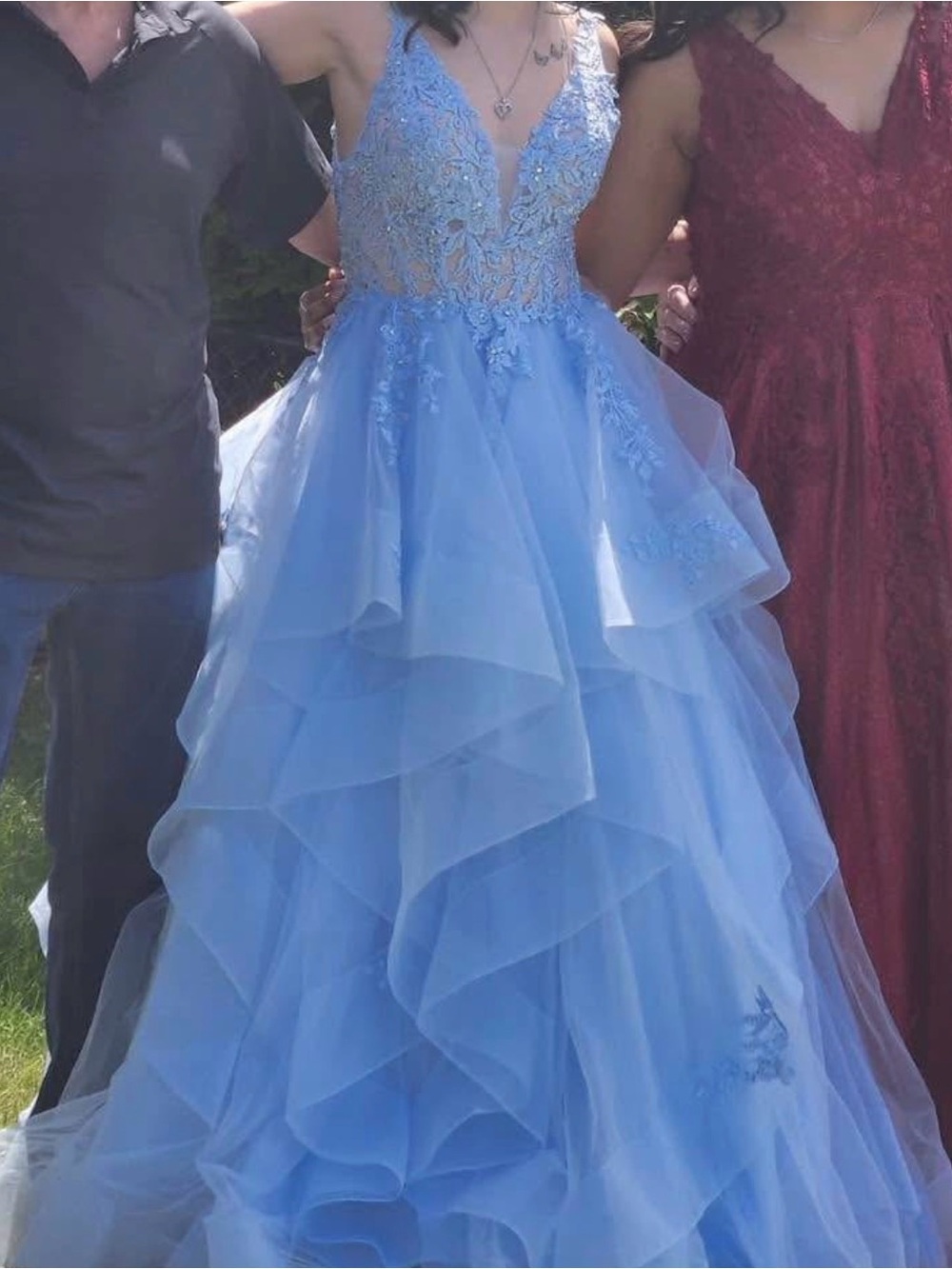 Light Blue Lace Prom Dress
